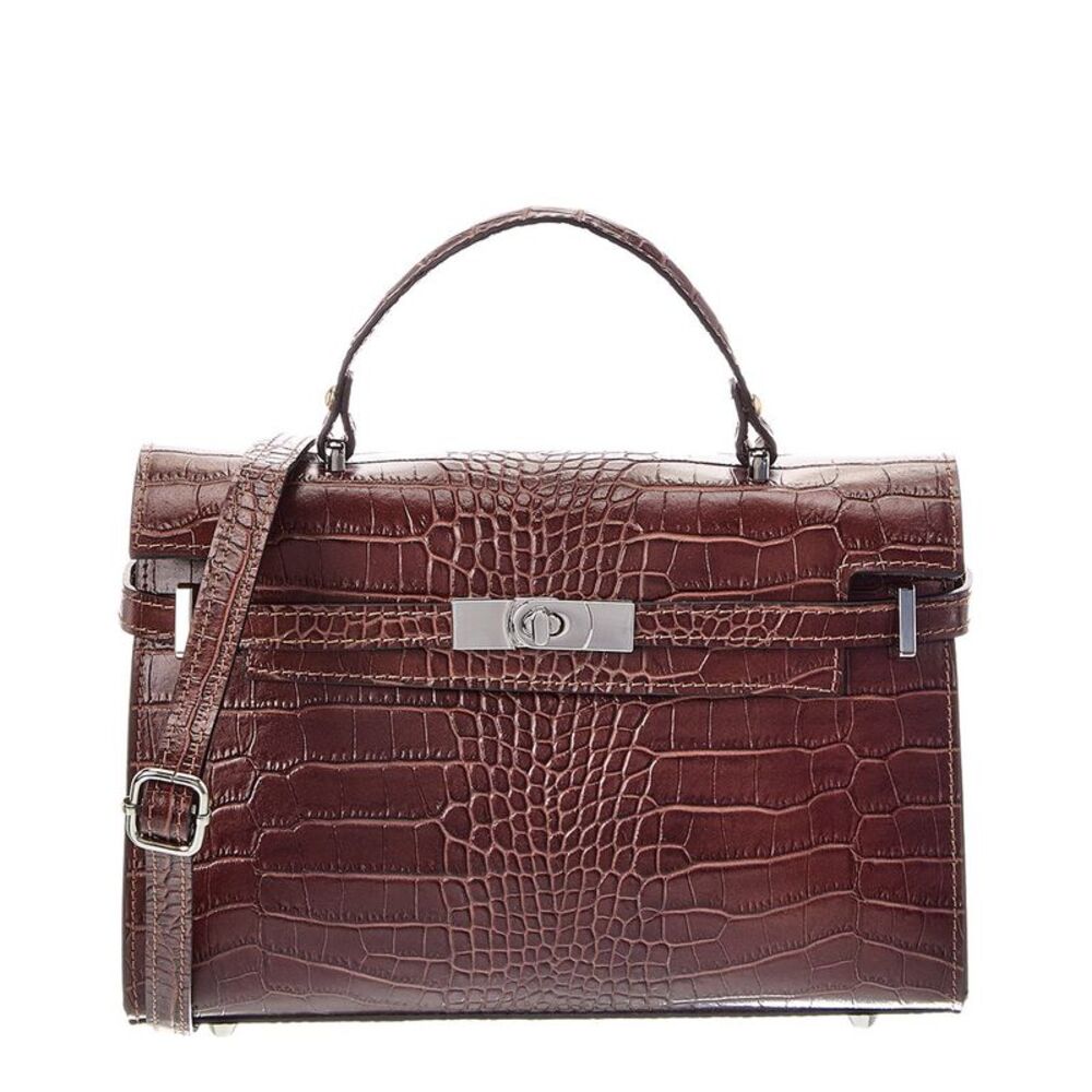 Italian Leather Lea Leather Top Handle Bag